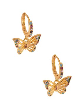 Aretes de mariposa Unlimited By Ob con acabado pavé zirconia