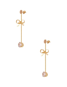 Aretes Unlimited By Ob con acabado chapa de oro zirconia