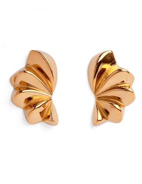 Aretes Largos De Flor Aurela 18K Con Acabado Chapa De Oro