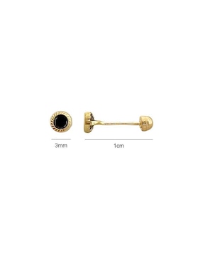 Broqueles redondos Lenna de oro con acabado brillante zirconia