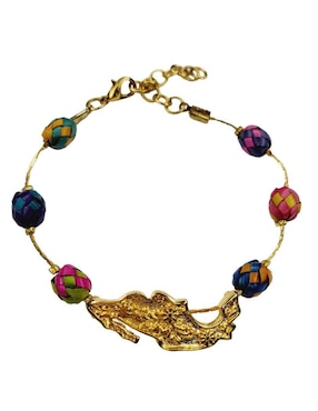 Pulsera Maria Rayuela Palma Con Acabado Chapa De Oro