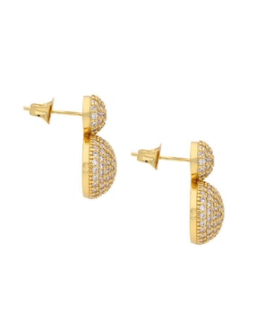 Aretes circulares Nuvi con acabado chapa de oro