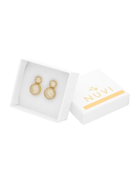 Aretes circulares Nuvi con acabado chapa de oro