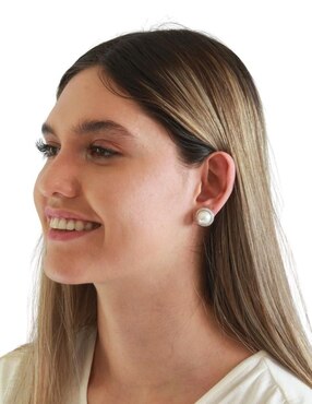 Broqueles circulares Nuvi con acabado plateado