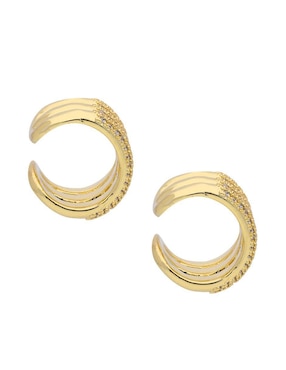 Aretes circulares Nuvi con acabado baño de oro