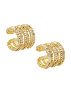 Aretes circulares Nuvi con acabado baño de oro