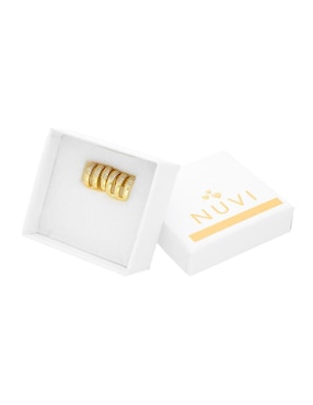 Aretes circulares Nuvi con acabado baño de oro