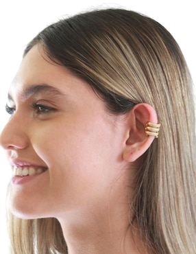 Aretes circulares Nuvi con acabado baño de oro