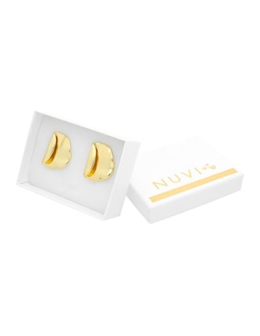 Aretes circulares Nuvi con acabado brillante