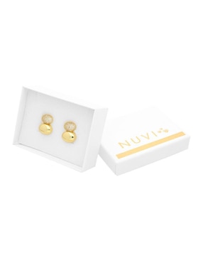 Aretes circulares Nuvi con acabado brillante