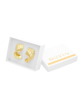 Aretes circulares Nuvi con acabado brillante