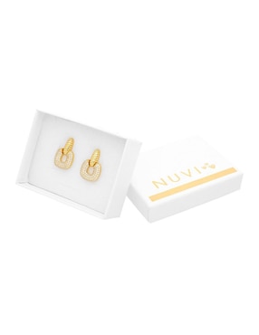 Aretes circulares Nuvi con acabado brillante