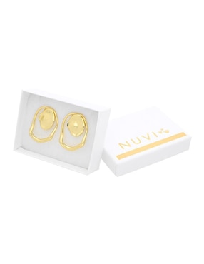 Aretes circulares Nuvi con acabado brillante