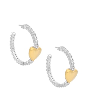 Arracadas de corazón Nuvi con acabado brillante