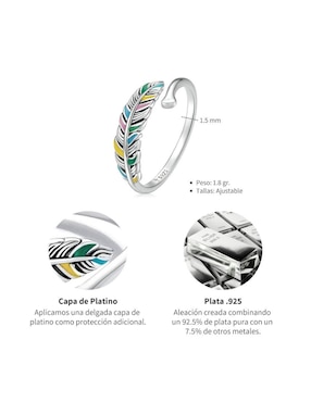 Anillo Chulada Nature P 925 de plata brillante