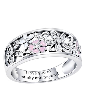 Anillo De Flor Ame Jewelry P925 De Plata Zirconia