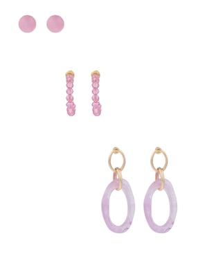 Set de aretes That'S It con acabado liso