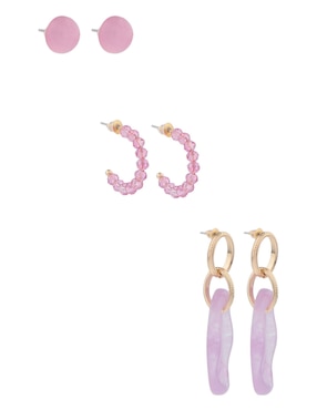 Set de aretes That'S It con acabado liso