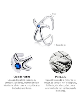 Anillo de estrella Chulada Nature P 925 de plata circonita brillante