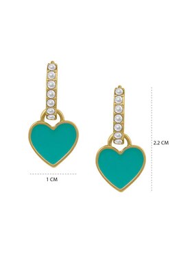 Aretes de corazón Clepsidra con acabado lustre