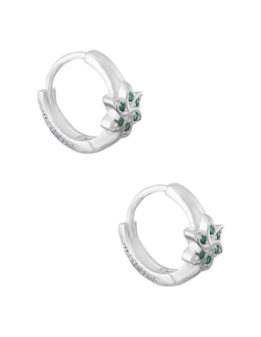 Aretes redondos Unlimited By Ob de plata P 925 con acabado plateado zirconia