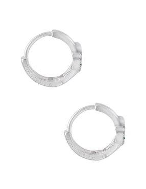 Aretes redondos Unlimited By Ob de plata P 925 con acabado plateado zirconia