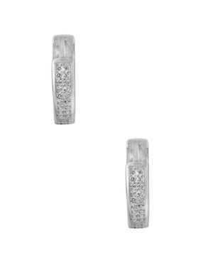 Aretes redondos Unlimited By Ob de plata P 925 con acabado plateado zirconia