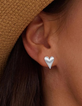 Broqueles de corazón Chulada Beauty de plata P 925 con acabado brillante
