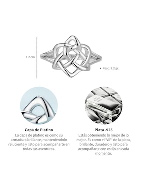 Anillo de nudo Chulada Beauty P 925 de plata brillante