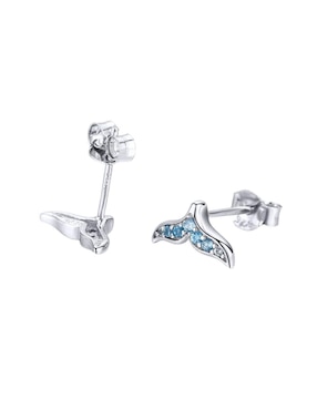 Broqueles de pez Chulada Nature de plata P 925 con acabado pavé circonita