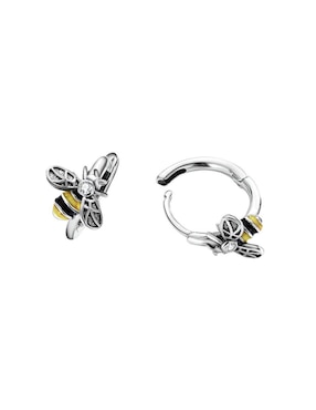 Arracadas de abeja Chulada Nature de plata P 925 con acabado brillante