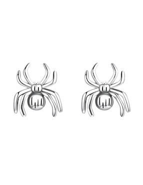 Broqueles De Araña Chulada Nature De Plata P 925 Con Acabado Pulido