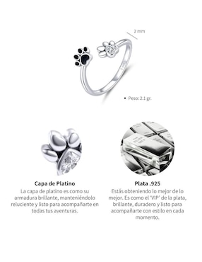 Anillo de perro Chulada Pets P 925 de plata circonita brillante
