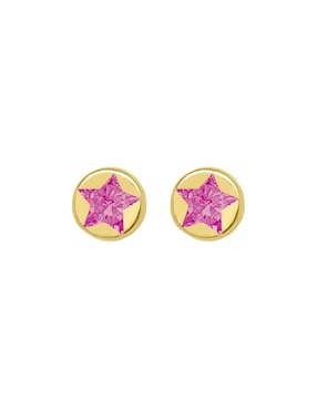 Broqueles de estrella Lenna de oro con acabado brillante zirconia