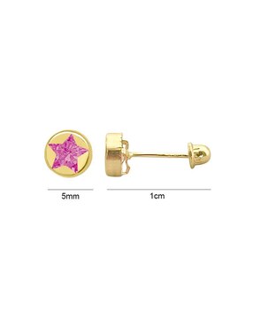 Broqueles de estrella Lenna de oro con acabado brillante zirconia