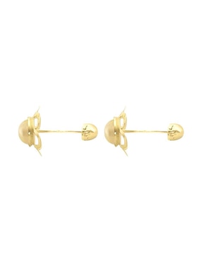 Broqueles de flor Lenna de oro perla