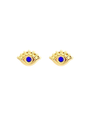 Broqueles de ojo turco Lenna de oro con acabado brillante zirconia