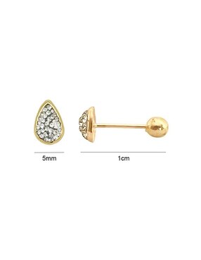 Broqueles de gota Lenna de oro con acabado brillante zirconia