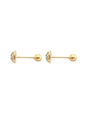 Broqueles de gota Lenna de oro con acabado brillante zirconia