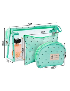Set cosmetiquera para maquillaje Donut 3 piezas para mujer