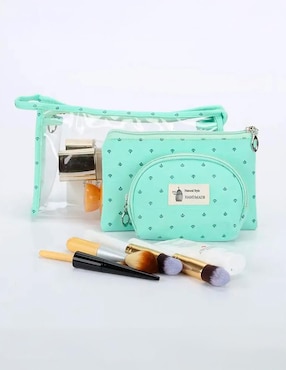 Set cosmetiquera para maquillaje Donut 3 piezas para mujer