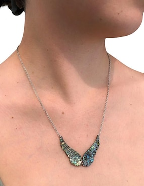 Collar ángel de alas Mirlo Blanco