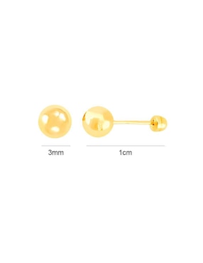 Broqueles de esfera Lenna de oro con acabado brillante