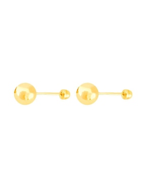 Broqueles de esfera Lenna de oro con acabado brillante