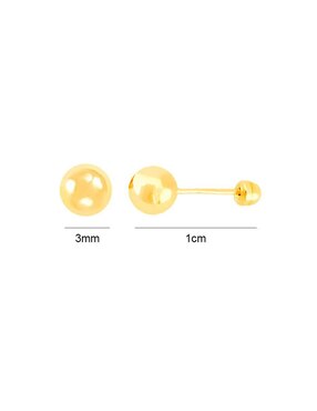 Broqueles de esfera Lenna de oro con acabado brillante
