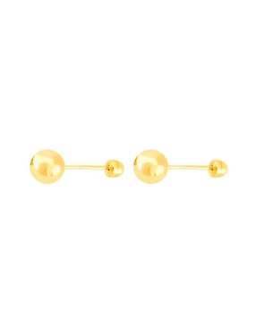 Broqueles de esfera Lenna de oro con acabado brillante