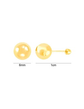 Broqueles de esfera Lenna de oro con acabado brillante