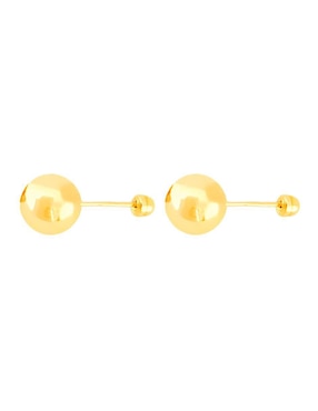 Broqueles de esfera Lenna de oro con acabado brillante