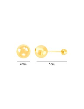 Broqueles de esfera Lenna de oro con acabado brillante