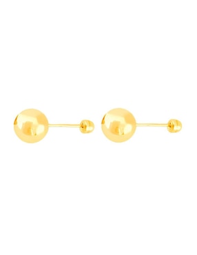 Broqueles de esfera Lenna de oro con acabado brillante
